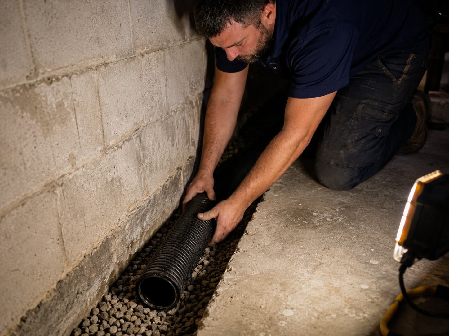 interior drainage system installation in Lancaster, PA